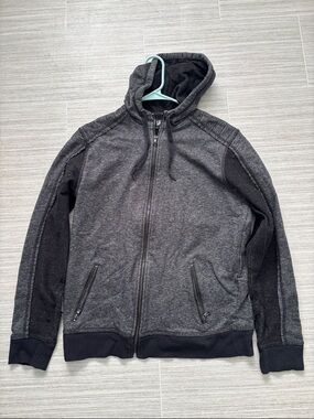 Rock & Republic Men's Dark Gray Zip-Up Hooded Sweater